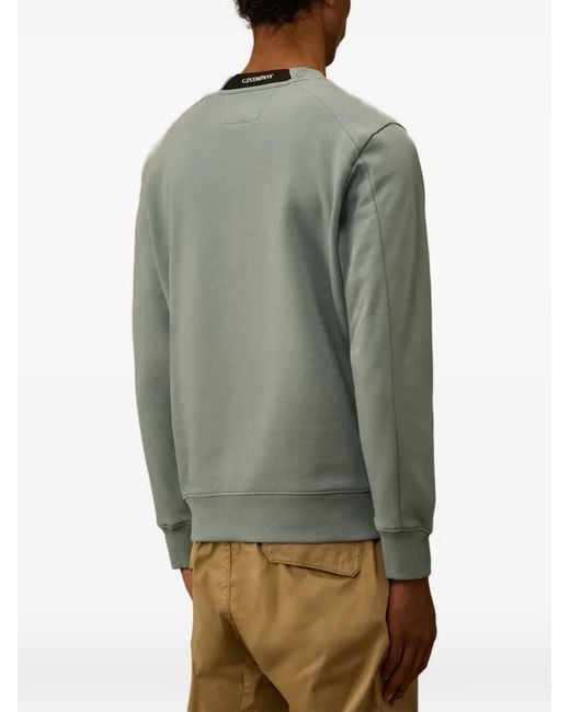 C P Company Green Cotton Crewneck Sweatshirt for men