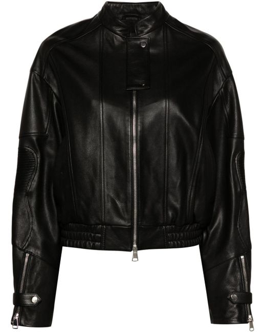 Manokhi Black Janhvi Leather Jacket