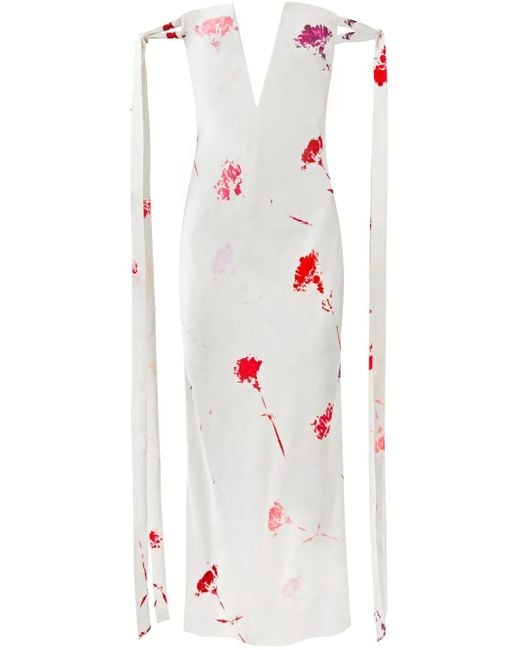Alejandra Alonso Rojas Strapless Jurk Met Gestrikte Mouwen in het White