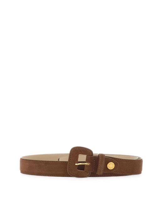 Gianni Chiarini White Logo-Engraved Suede Belt