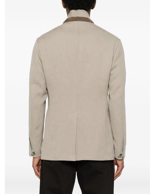 Canali Natural Veste Boutonnée À Col Montant for men