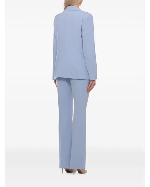 Emme Blue Single-Breasted Notched-Lapels Blazer