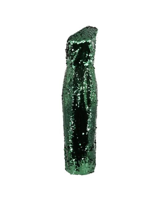 Bronx and Banco Farah Sequin One Shoulder Dress in Green | Lyst