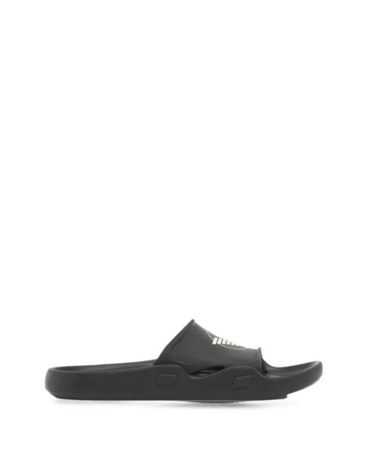 Emporio Armani White Logo-Print Slip-On Sandals for men