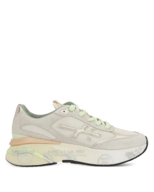 Premiata White Moerund Lace-Up Sneakers