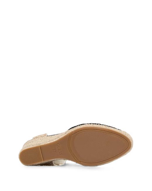 Guess Metallic Cheyin Lace-Panelled Wedge Espadrilles