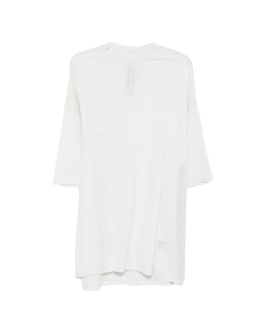 Rick Owens White Ribbon Cotton T-Shirt for men