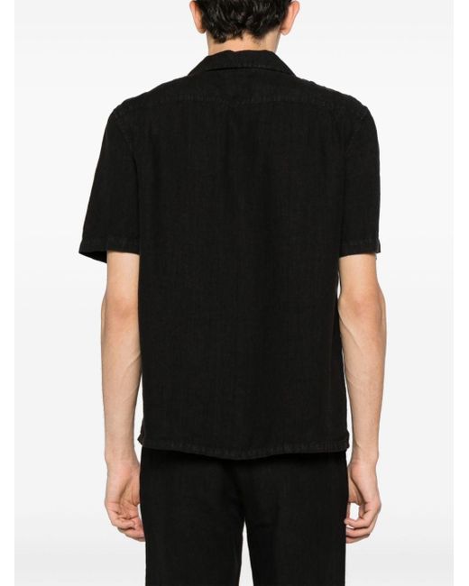 Zadig & Voltaire Sloan Leinenhemd mit Reverskragen in Black für Herren