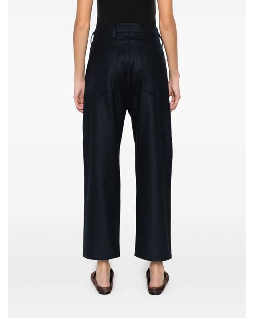 Sofie D'Hoore Blue Wool Straight-Leg Trousers
