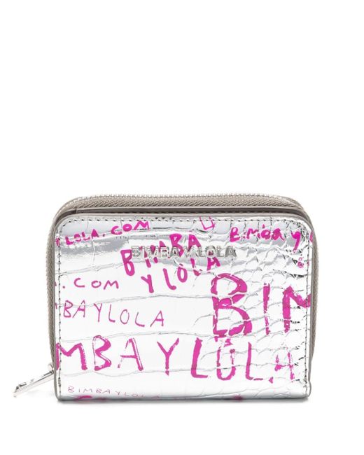 Bimba Y Lola Logo-stamp Crocodile-effect Wallet Pink