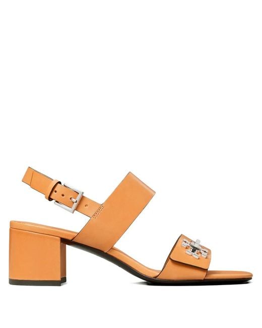 Tory Burch Brown 55Mm T-Lock Double-Strap Sandals