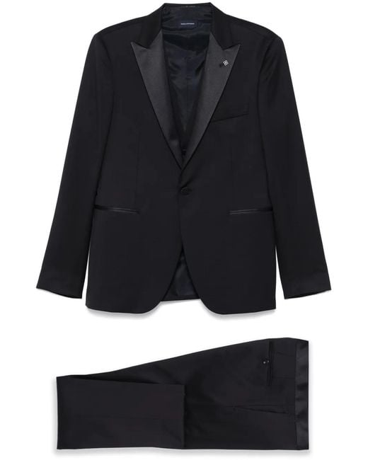 Tagliatore Black Wool Three-Piece Suit for men