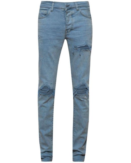 Amiri Blue Mx1 Mesh-embellishment Jeans for men