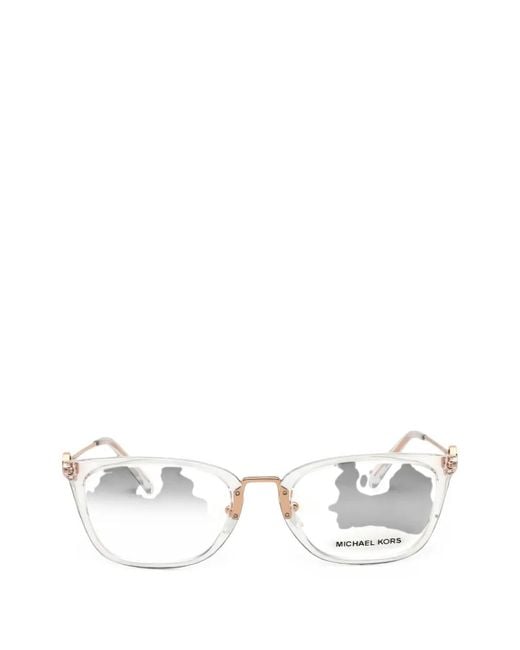 Michael Kors White Rectangle-Frame Glasses