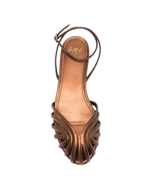 ALEVI White Caged Flat Sandals