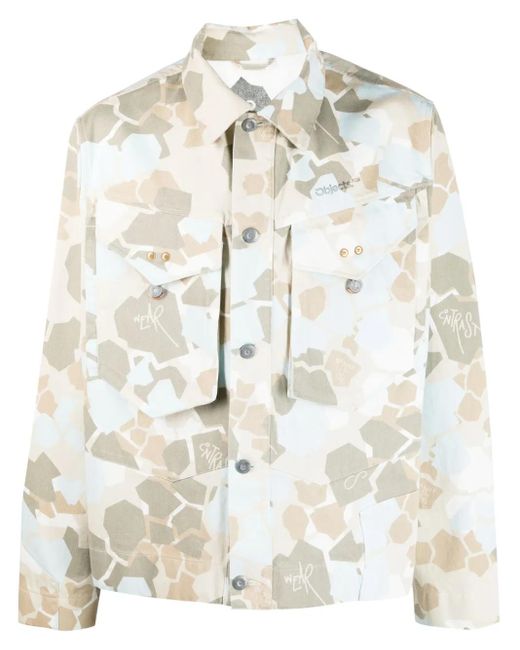 Objects IV Life Natural Camouflage-Pattern Denim Jacket for men