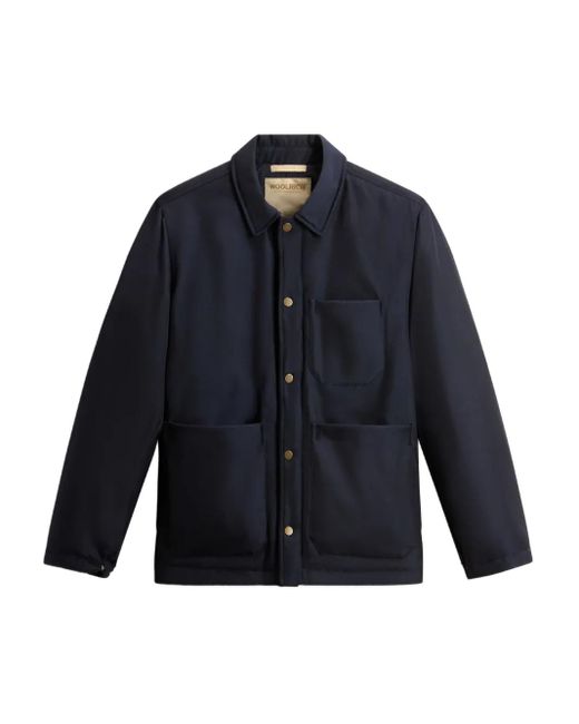 Woolrich Blue Button-Fastening Patch-Pocket Jacket for men
