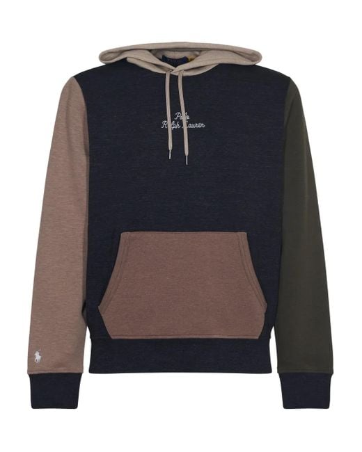 Felpa Con Cappuccio E Design Color-Block di Polo Ralph Lauren in Blue da Uomo