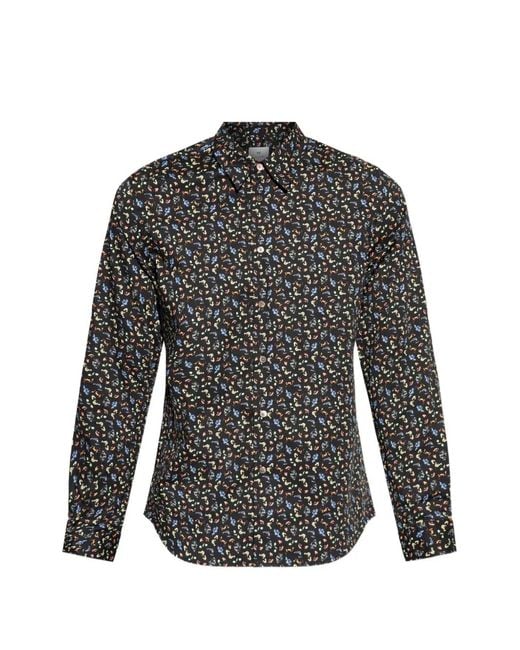 Paul Smith Gray Floral-Print Shirt for men