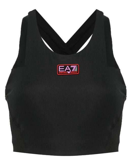EA7 Black Logo-Detail Sports Bra