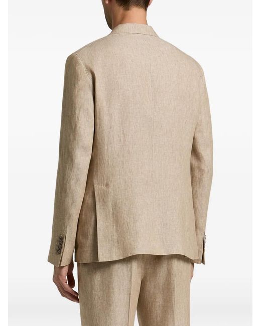 Peserico Natural Single-Breasted Patch-Pocket Jacket for men