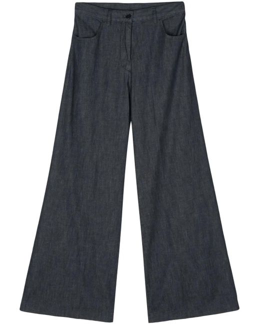 Aspesi Blue Mid-Rise Wide-Leg Jeans