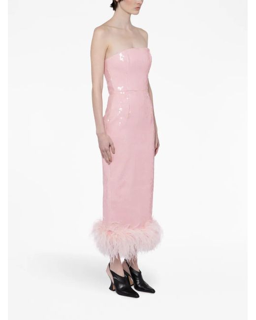 16Arlington Pink Minelli Sequin-Embellished Midi Dress