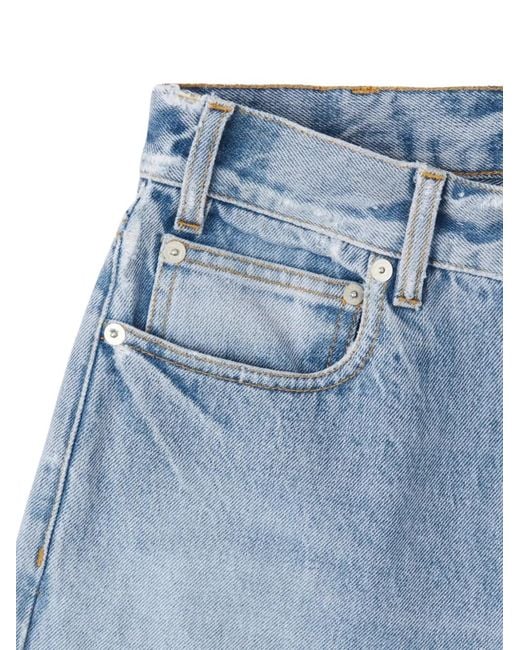 Fortela Blue High-Waisted Five-Pocket Denim Wide-Leg Jeans