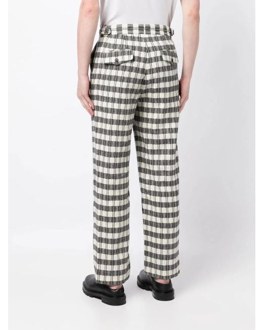 Bode Gray Geometric-Pattern Regular Trousers for men