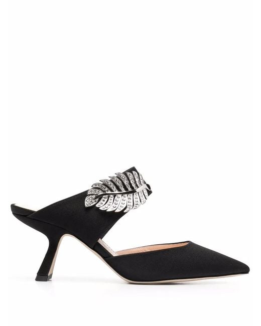 Nicholas Kirkwood Black Monstera 70Mm Mules