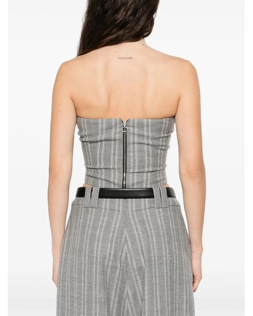 Vestiaire d'un Oiseau Libre Gray Gestreifte Corsage