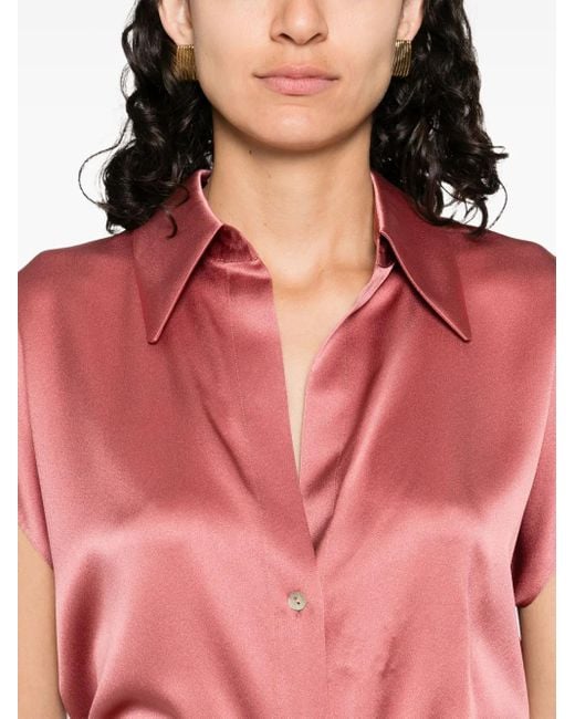 Vince Pink Hemd aus Seide