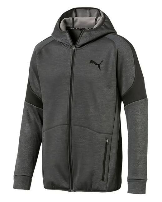 Felpa Evostripe Con Zip E Cappuccio di PUMA in Gray da Uomo