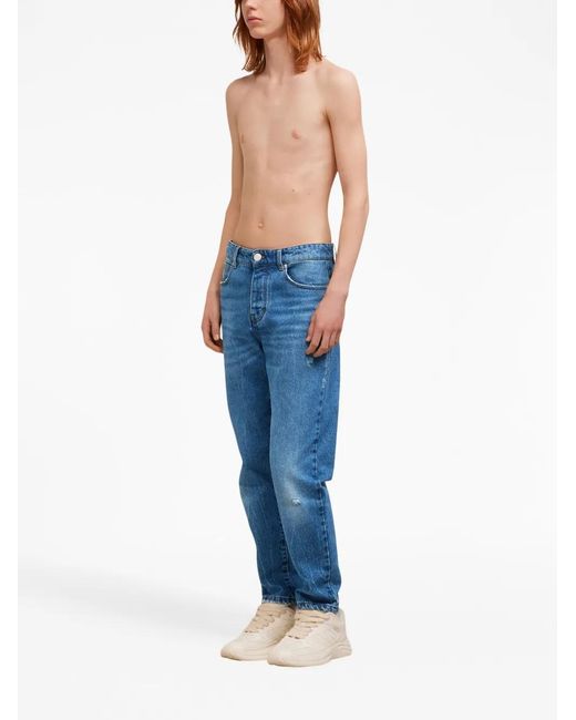 AMI Blue Mid-rise Tapered Jeans - Men's - Cotton for men