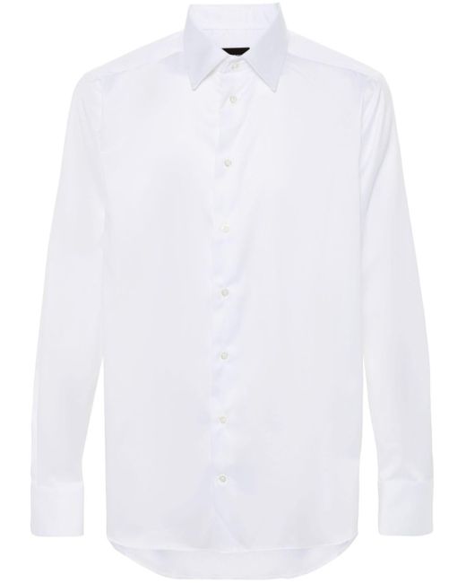Camicia con colletto classico di Emporio Armani in White da Uomo