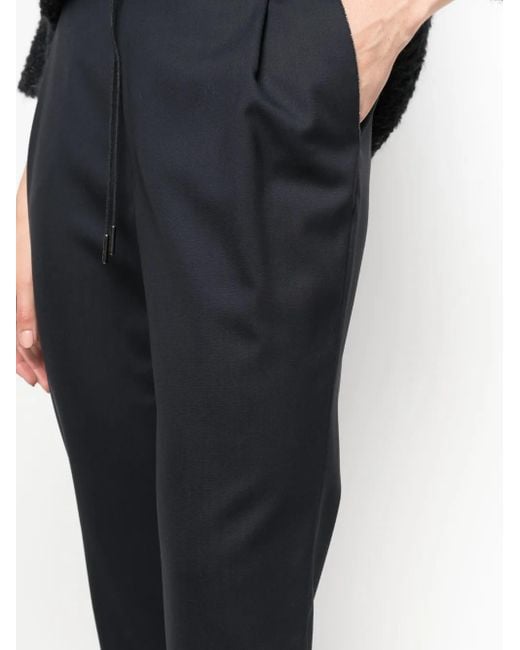 Fabiana Filippi Blue Drawstring-Waist Tapered Trousers