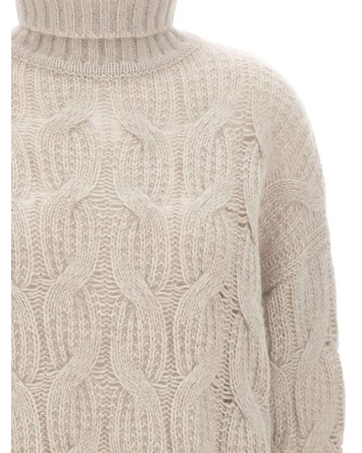 Pull Torsadé À Col Roulé Hemisphere en coloris White