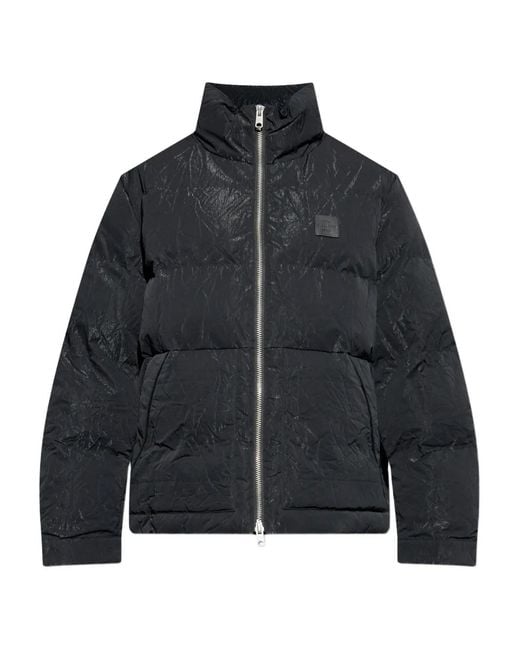 AllSaints Black Crinkled Puffer Jacket for men