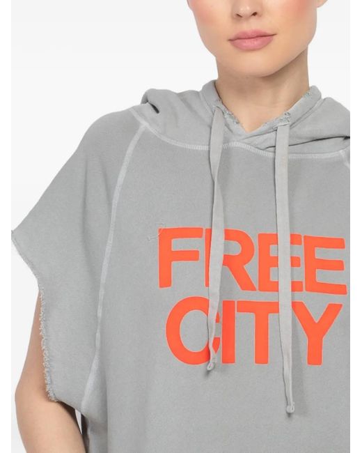 Freecity Gray Hooded Sleeveless Hoodie