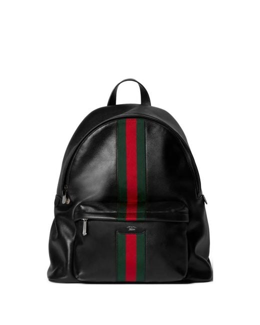Gucci Black Web Trademark Backpack for men