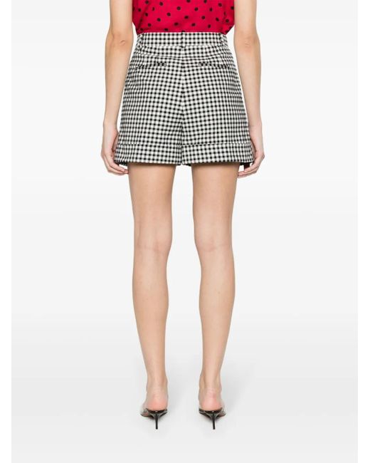 Moschino Black Gingham-Check Tailored Shorts