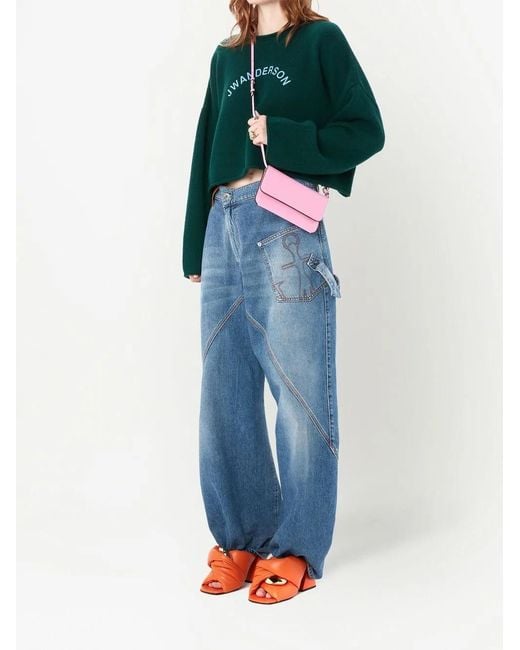 J.W. Anderson Orange Mules Chain Twist En Cuir