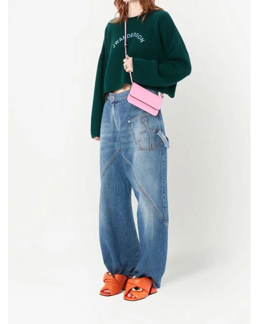 J.W. Anderson Chain Twist Leren Muiltjes in het Orange