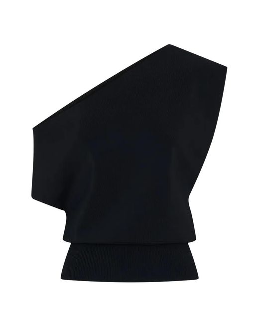 Christopher Esber Black Assymetric-Shoulder Top