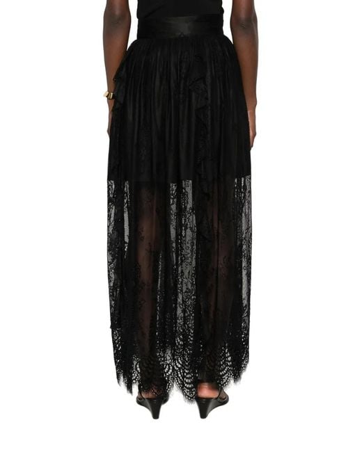 Marc Ellis Black Gonna Lace Ruffled Skirt