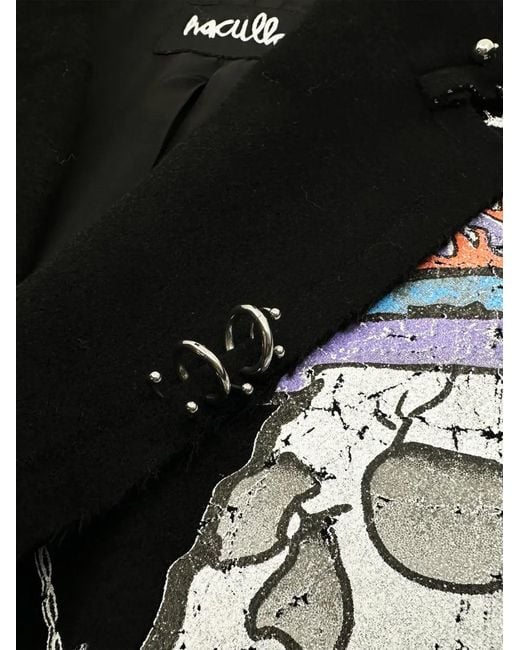 Haculla Black Crown Royale Single-Breasted Coat for men