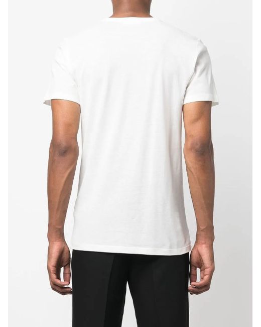 Jil Sander White Cotton T-Shirt With Logo Print for men