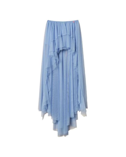 Twinset Blue X Myfo Asymmetric Tulle Skirt