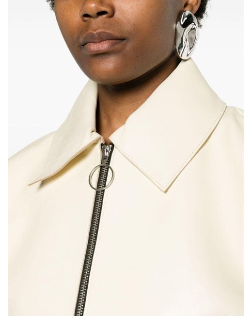 Stand Studio Natural Neutral Gretel Cropped Leather Jacket