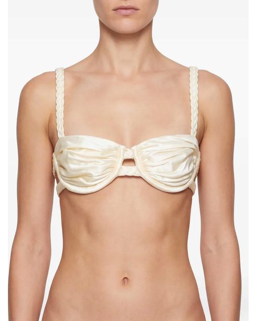 Isa Boulder White Weave Strap Bikini Top